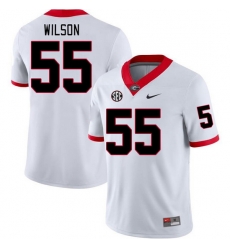 Men #55 Jared Wilson Georgia Bulldogs College Football Jerseys Stitched-White Men #55 Jared Wilson Georgia Bulldogs College Football Jerseys Stitched-White