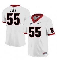 Men #55 Marlin Dean Georgia Bulldogs College Football Jerseys Sale-White Men #55 Marlin Dean Georgia Bulldogs College Football Jerseys Sale-White