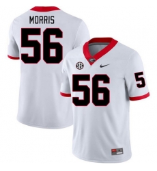 Men #56 Micah Morris Georgia Bulldogs College Football Jerseys Stitched-White Men #56 Micah Morris Georgia Bulldogs College Football Jerseys Stitched-White