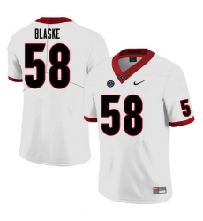 Men #58 Austin Blaske Georgia Bulldogs College Football Jerseys Sale-White Men #58 Austin Blaske Georgia Bulldogs College Football Jerseys Sale-White