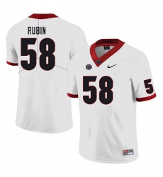 Men #58 Hayden Rubin Georgia Bulldogs College Football Jerseys Sale-White Men #58 Hayden Rubin Georgia Bulldogs College Football Jerseys Sale-White