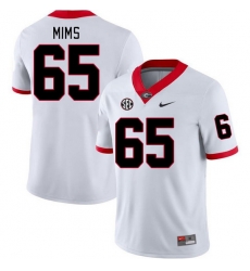 Men #65 Amarius Mims Georgia Bulldogs College Football Jerseys Stitched-White Men #65 Amarius Mims Georgia Bulldogs College Football Jerseys Stitched-White