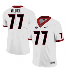Men #77 Devin Willock Georgia Bulldogs College Football Jerseys Sale-White Men #77 Devin Willock Georgia Bulldogs College Football Jerseys Sale-White