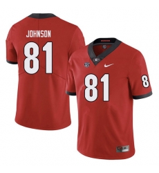 Men #81 Jaylen Johnson Georgia Bulldogs College Football Jerseys red Men #81 Jaylen Johnson Georgia Bulldogs College Football Jerseys red