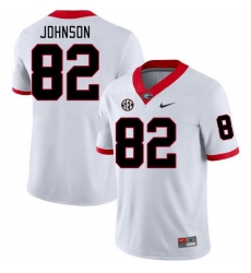 Men #82 Logan Johnson Georgia Bulldogs College Football Jerseys Stitched-White Men #82 Logan Johnson Georgia Bulldogs College Football Jerseys Stitched-White