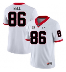 Men #86 Dillon Bell Georgia Bulldogs College Football Jerseys Stitched-White Men #86 Dillon Bell Georgia Bulldogs College Football Jerseys Stitched-White