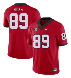 Men #89 Braxton Hicks Georgia Bulldogs College Football Jerseys Stitched-Red Men #89 Braxton Hicks Georgia Bulldogs College Football Jerseys Stitched-Red