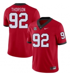 Men #92 Brett Thorson Georgia Bulldogs College Football Jerseys Stitched-Red Men #92 Brett Thorson Georgia Bulldogs College Football Jerseys Stitched-Red