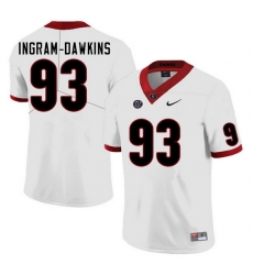 Men #93 Tyrion Ingram-Dawkins Georgia Bulldogs College Football Jerseys Sale-White Men #93 Tyrion Ingram-Dawkins Georgia Bulldogs College Football Jerseys Sale-White