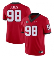 Men #98 Noah Jones Georgia Bulldogs College Football Jerseys Stitched-Red Men #98 Noah Jones Georgia Bulldogs College Football Jerseys Stitched-Red