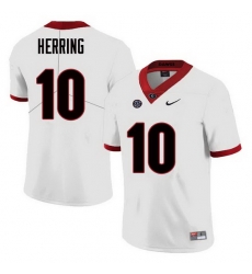 Men Georgia Bulldogs #10 Malik Herring College Football Jerseys Sale-White Men Georgia Bulldogs #10 Malik Herring College Football Jerseys Sale-White