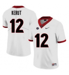 Men Georgia Bulldogs #12 Christian Kerut College Football Jerseys Sale-White Men Georgia Bulldogs #12 Christian Kerut College Football Jerseys Sale-White