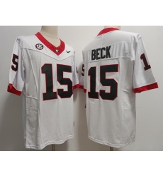 Men Georgia Bulldogs #15 Carson Beck White 2023 F U S E College Football Jerseys Men Georgia Bulldogs #15 Carson Beck White 2023 F U S E College Football Jerseys