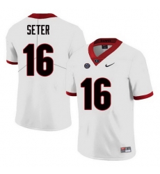Men Georgia Bulldogs #16 John Seter College Football Jerseys Sale-White Men Georgia Bulldogs #16 John Seter College Football Jerseys Sale-White