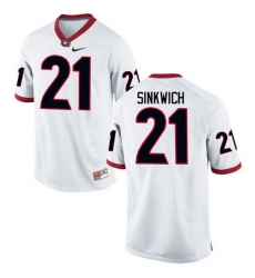 Men Georgia Bulldogs #21 Frank Sinkwich College Football Jerseys-White Men Georgia Bulldogs #21 Frank Sinkwich College Football Jerseys-White