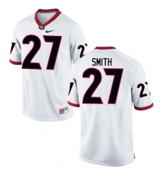 Men Georgia Bulldogs #27 KJ Smith College Football Jerseys-White Men Georgia Bulldogs #27 KJ Smith College Football Jerseys-White