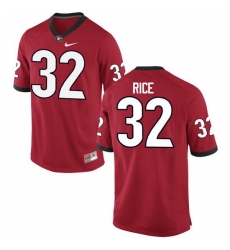 Men Georgia Bulldogs #32 Monty Rice College Football Jerseys-Red Men Georgia Bulldogs #32 Monty Rice College Football Jerseys-Red