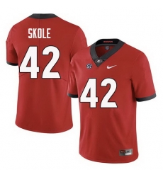 Men Georgia Bulldogs #42 Jake Skole College Football Jerseys Sale-Red Men Georgia Bulldogs #42 Jake Skole College Football Jerseys Sale-Red