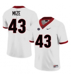 Men Georgia Bulldogs #43 Isaac Mize College Football Jerseys Sale-White Men Georgia Bulldogs #43 Isaac Mize College Football Jerseys Sale-White