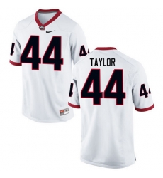 Men Georgia Bulldogs #44 Juwan Taylor College Football Jerseys-White Men Georgia Bulldogs #44 Juwan Taylor College Football Jerseys-White