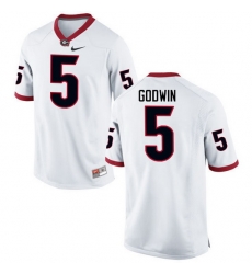 Men Georgia Bulldogs #5 Terry Godwin College Football Jerseys-White Men Georgia Bulldogs #5 Terry Godwin College Football Jerseys-White