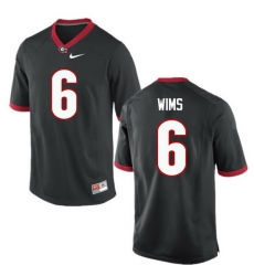 Men Georgia Bulldogs #6 Javon Wims College Football Jerseys-Black Men Georgia Bulldogs #6 Javon Wims College Football Jerseys-Black
