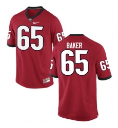 Men Georgia Bulldogs #65 Kendall Baker College Football Jerseys-Red Men Georgia Bulldogs #65 Kendall Baker College Football Jerseys-Red
