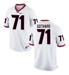 Men Georgia Bulldogs #71 Daniel Gothard College Football Jerseys-White Men Georgia Bulldogs #71 Daniel Gothard College Football Jerseys-White