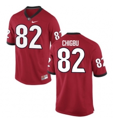 Men Georgia Bulldogs #82 Michael Chigbu College Football Jerseys-Red Men Georgia Bulldogs #82 Michael Chigbu College Football Jerseys-Red