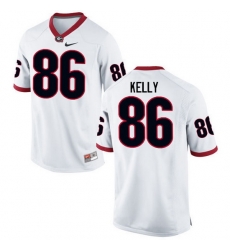 Men Georgia Bulldogs #86 Davis Kelly College Football Jerseys-White Men Georgia Bulldogs #86 Davis Kelly College Football Jerseys-White