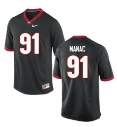 Men Georgia Bulldogs #91 Chauncey Manac College Football Jerseys-Black Men Georgia Bulldogs #91 Chauncey Manac College Football Jerseys-Black