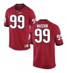 Men Georgia Bulldogs #99 Mitchell Wasson College Football Jerseys-Red Men Georgia Bulldogs #99 Mitchell Wasson College Football Jerseys-Red