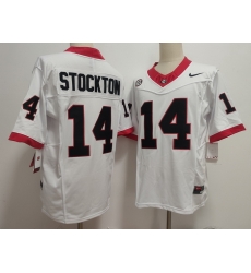 Men Georgia Bulldogs Nike Gunner Stockton #14 White Home NCAA Football