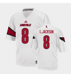 Men Louisville Cardinals Lamar Jackson College Football White Jersey Men Louisville Cardinals Lamar Jackson College Football White Jersey
