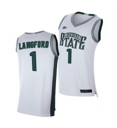 Michigan State Spartans Joshua Langford White Limited Retro Michigan State Spartans Jersey Michigan State Spartans Joshua Langford White Limited Retro Michigan State Spartans Jersey
