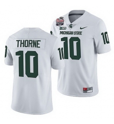Michigan State Spartans Payton Thorne White 2021 Peach Bowl College Football Playoff Jersey Michigan State Spartans Payton Thorne White 2021 Peach Bowl College Football Playoff Jersey