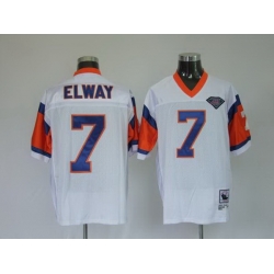 Mitchel  26 Ness Broncos Active Player Custom White With 75 Anniversary Patch Stitched Throwback NFL Jersey