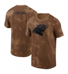 Men Carolina Panthers 2023 Brown Salute To Service Sideline T Shirt Men Carolina Panthers 2023 Brown Salute To Service Sideline T Shirt