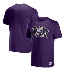 Men Baltimore Ravens X Staple Purple Logo Lockup T Shirt Men Baltimore Ravens X Staple Purple Logo Lockup T Shirt