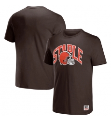 Men Cleveland Browns X Staple Brown Logo Lockup T Shirt Men Cleveland Browns X Staple Brown Logo Lockup T Shirt
