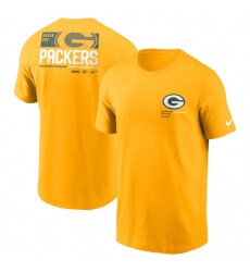 Men Green Bay Packers Yellow Team Incline T Shirt Men Green Bay Packers Yellow Team Incline T Shirt