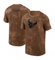 Men Houston Texans 2023 Brown Salute To Service Sideline T Shirt Men Houston Texans 2023 Brown Salute To Service Sideline T Shirt