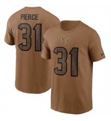 Men Houston Texans 31 Dameon Pierce 2023 Brown Salute To Service Name Number T Shirt Men Houston Texans 31 Dameon Pierce 2023 Brown Salute To Service Name Number T Shirt