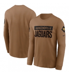 Men Jacksonville Jaguars 2023 Brown Salute To Service Long Sleeve T Shirt Men Jacksonville Jaguars 2023 Brown Salute To Service Long Sleeve T Shirt