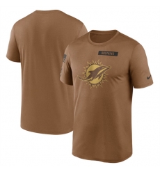 Men Miami Dolphins 2023 Brown Salute To Service Legend Performance T Shirt Men Miami Dolphins 2023 Brown Salute To Service Legend Performance T Shirt