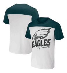 Men Philadelphia Eagles Cream Green X Darius Rucker Collection Colorblocked T Shirt Men Philadelphia Eagles Cream Green X Darius Rucker Collection Colorblocked T Shirt