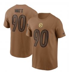 Men Pittsburgh Steelers 90 T J Watt 2023 Brown Salute To Service Name 26 Number T Shirt Men Pittsburgh Steelers 90 T J Watt 2023 Brown Salute To Service Name 26 Number T Shirt