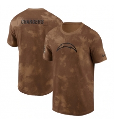 Men Los Angeles Chargers 2023 Brown Salute To Service Sideline T Shirt Men Los Angeles Chargers 2023 Brown Salute To Service Sideline T Shirt