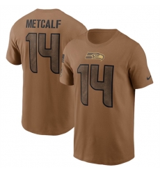 Men Seattle Seahawks 14 DK Metcalf 2023 Brown Salute To Service Name Number T Shirt Men Seattle Seahawks 14 DK Metcalf 2023 Brown Salute To Service Name Number T Shirt