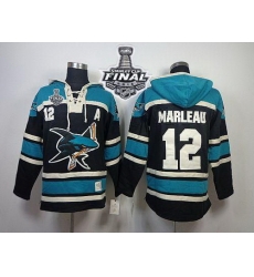 Men San Jose Sharks 12 Patrick Marleau Black Sawyer Hooded Sweatshirt 2016 Stanley Cup Final Patch Stitched NHL Jersey Men San Jose Sharks 12 Patrick Marleau Black Sawyer Hooded Sweatshirt 2016 Stanley Cup Final Patch Stitched NHL Jersey